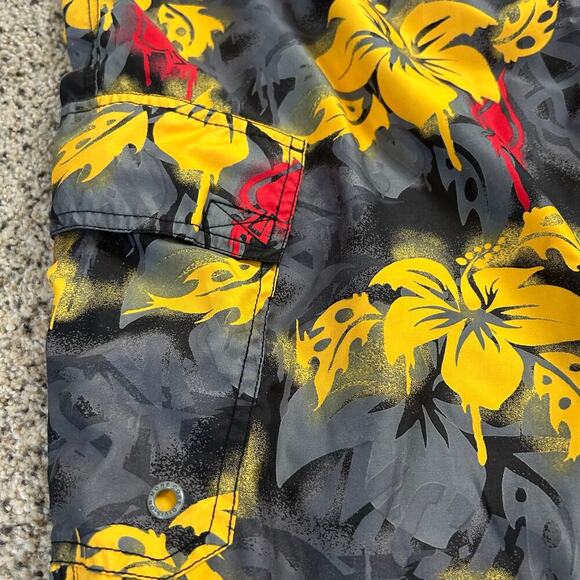 Vtg MCD Board Shorts Men's Size 34 Gray Yellow Hawaiian Surf Beach Swim Trunks - Picture 5 of 5